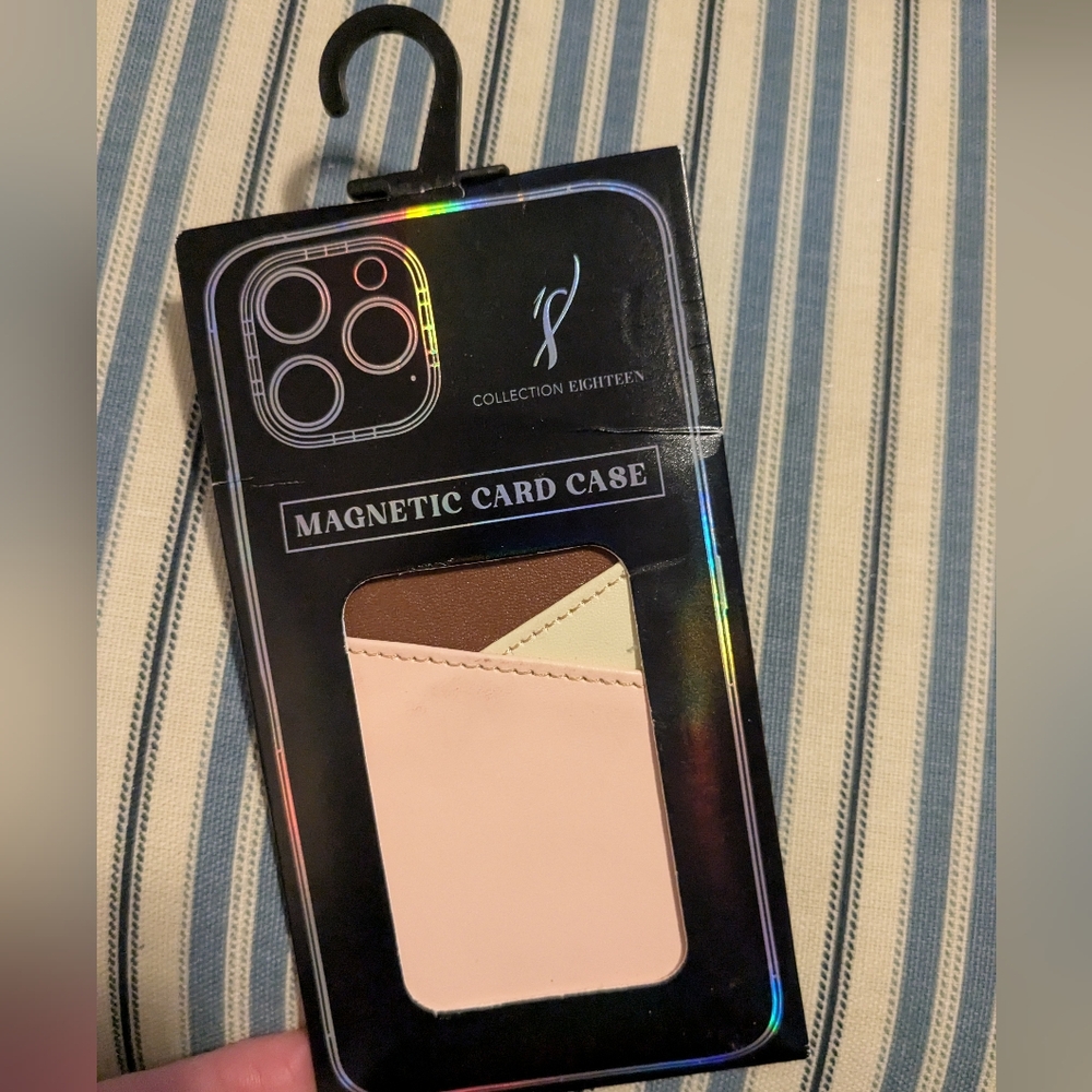 2 For $5! NIP! Vegan Leather Magnetic Phone Card Case